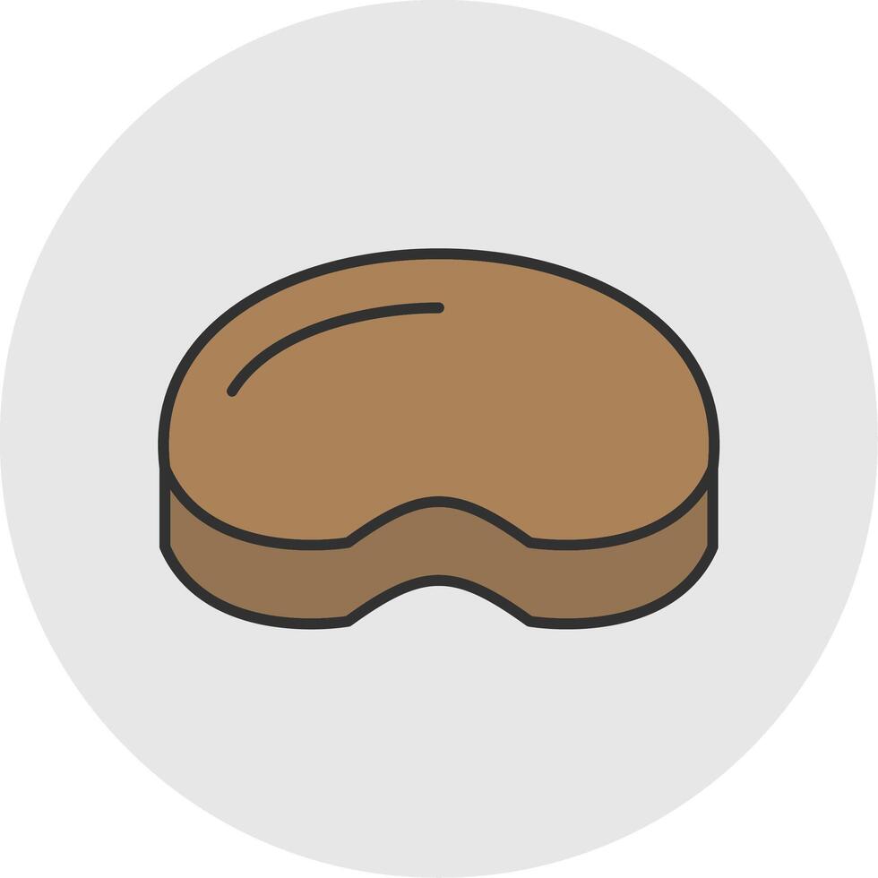 Steak Line Filled Light Circle Icon vector