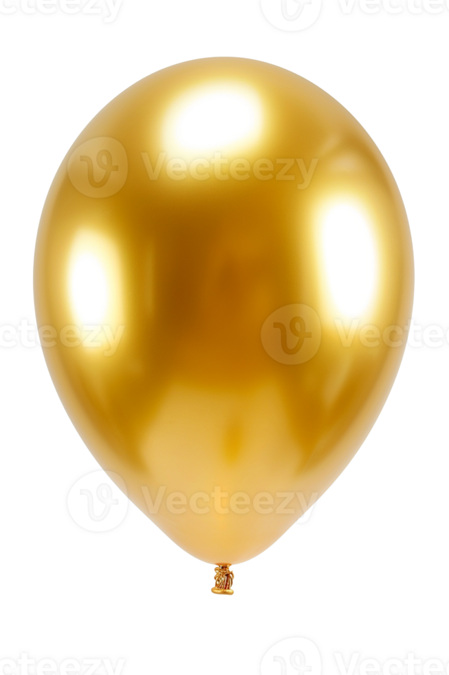 AI generated Gold balloon isolated on transparent background, png