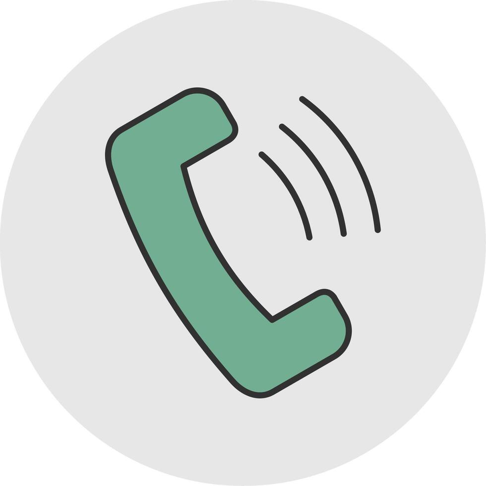 Phone Call Line Filled Light Circle Icon vector