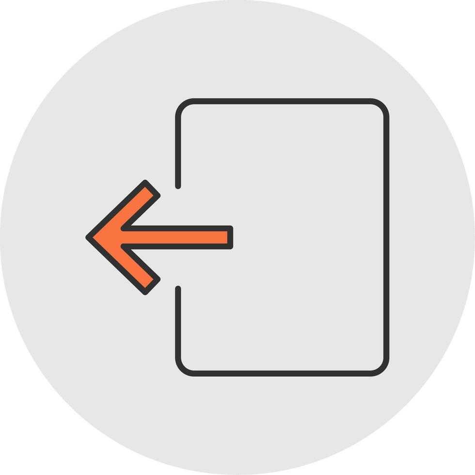 Exit Door Line Filled Light Circle Icon vector