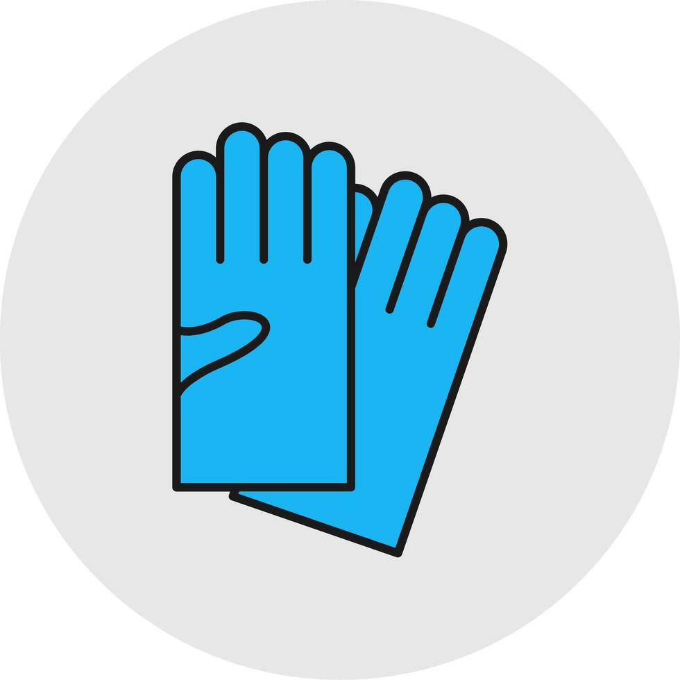 Hand Gloves Line Filled Light Circle Icon vector