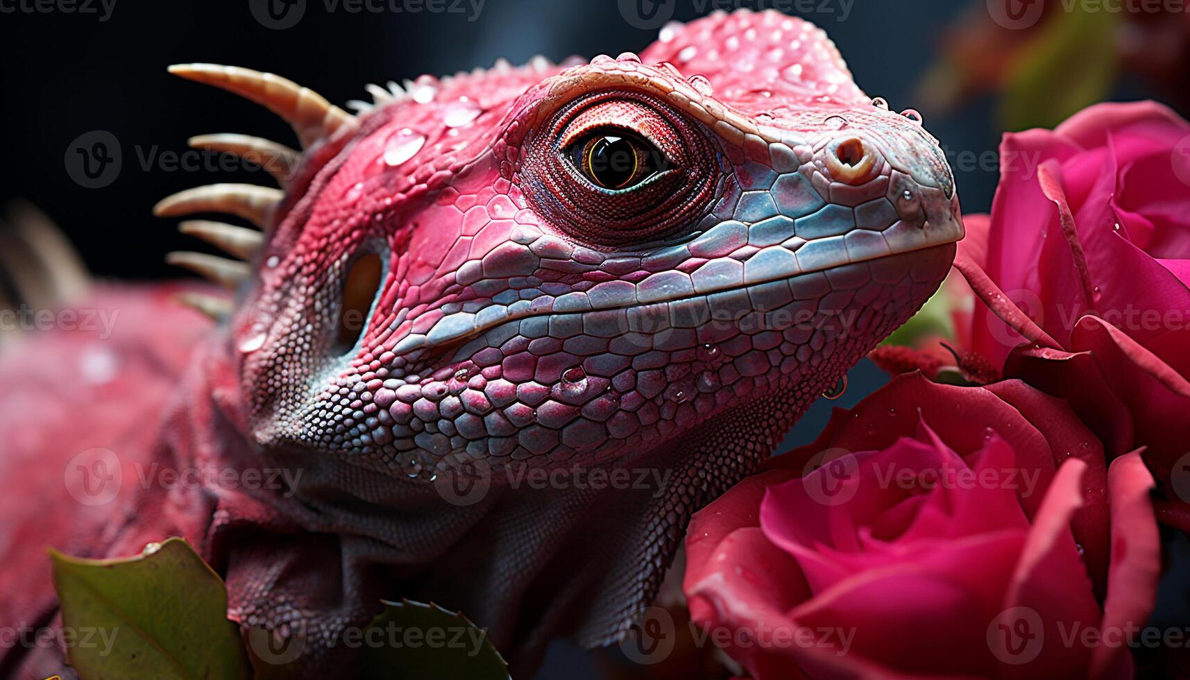 AI generated Close up of a cute lizard in tropical forest generated by AI photo