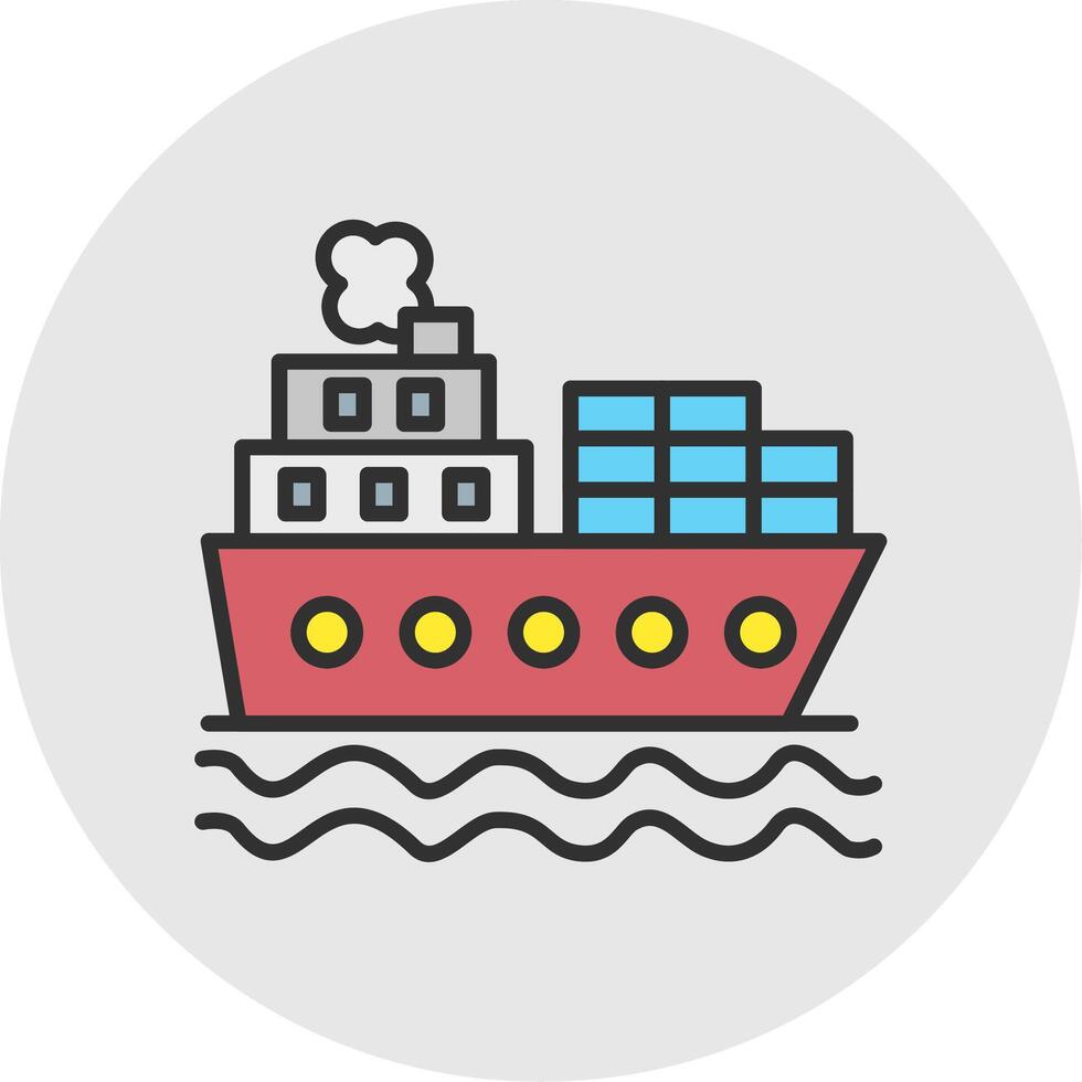 Shipping Line Filled Light Circle Icon vector