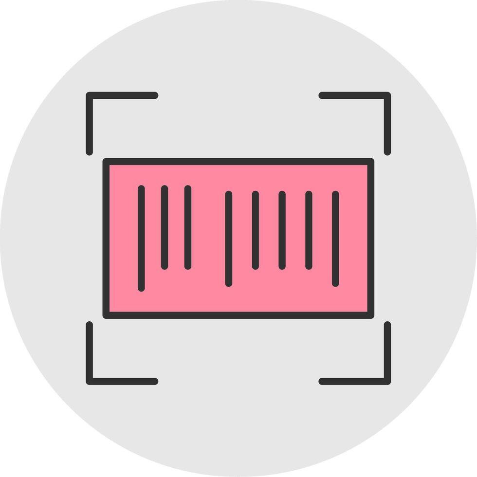 Barcode Line Filled Light Circle Icon vector