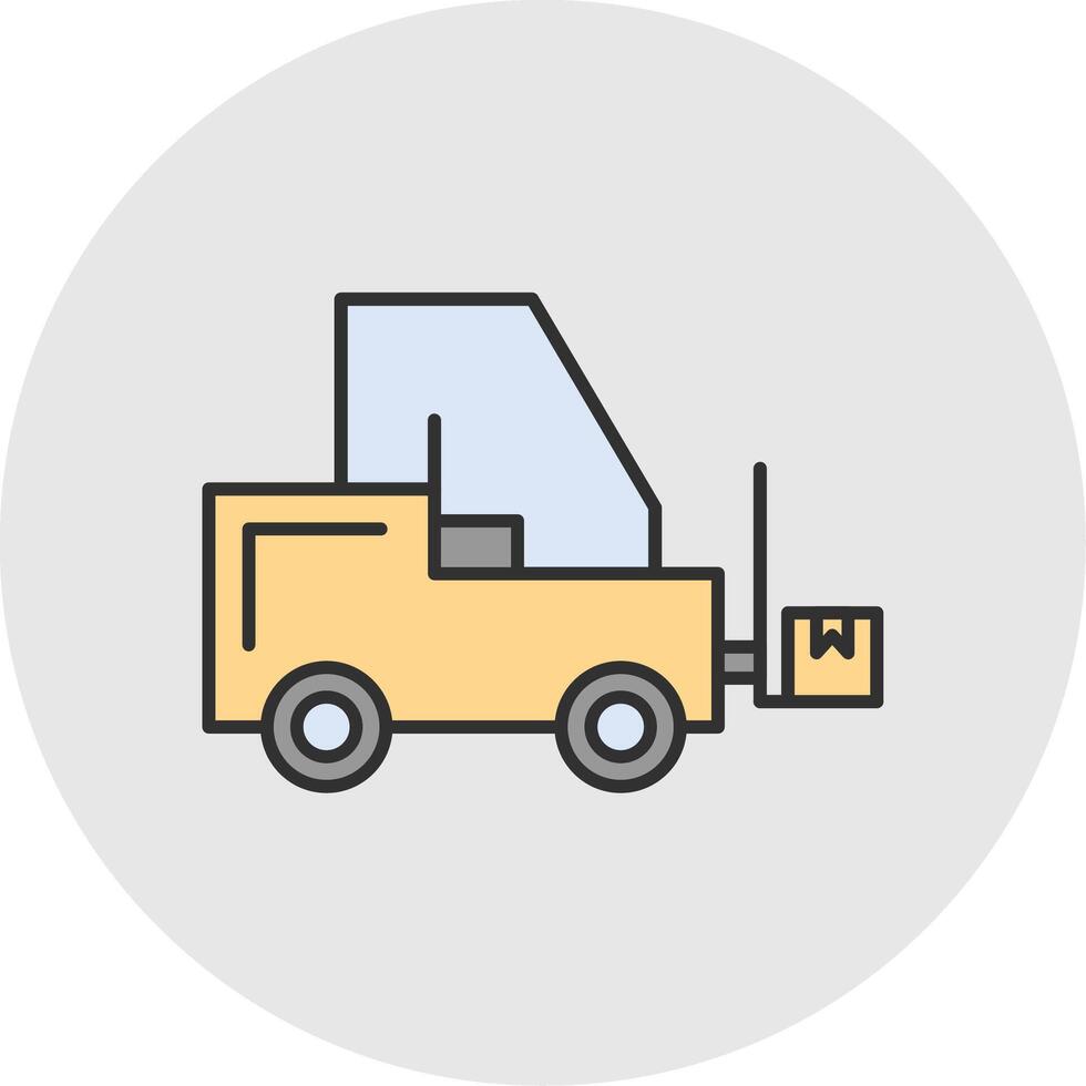 Forklift Line Filled Light Circle Icon vector