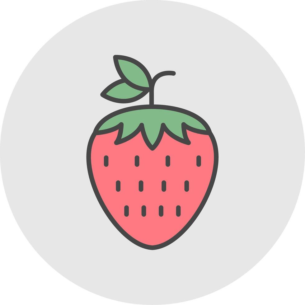 Strawberries Line Filled Light Circle Icon vector