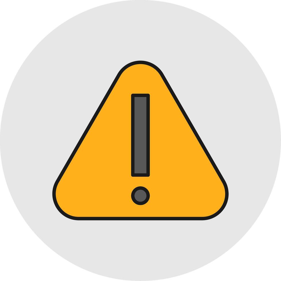 Warning Line Filled Light Circle Icon vector
