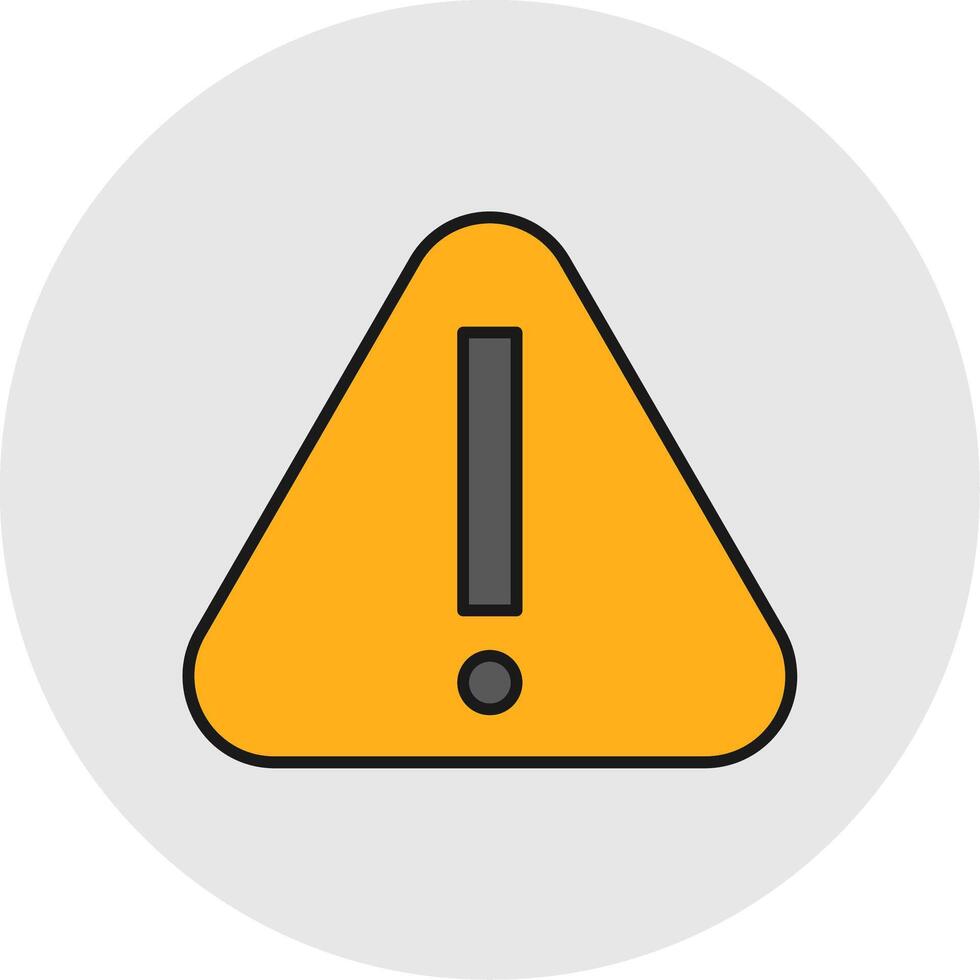 Warning Line Filled Light Circle Icon vector