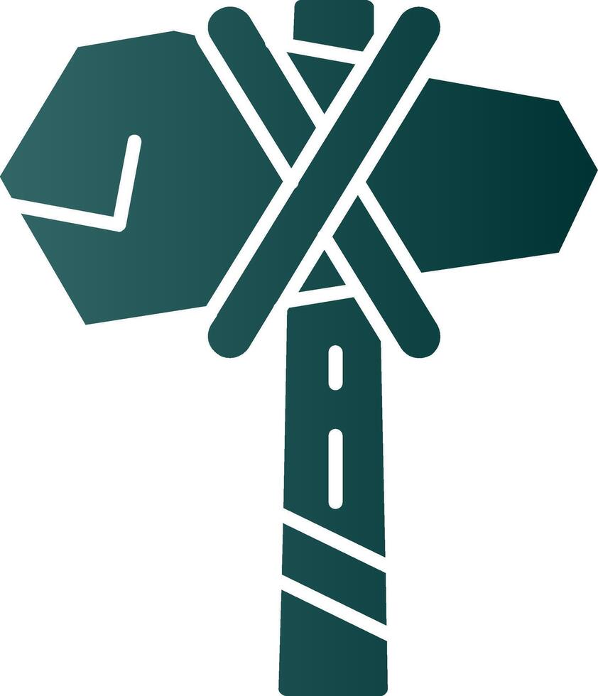 Hammer Glyph Gradient Green Icon vector