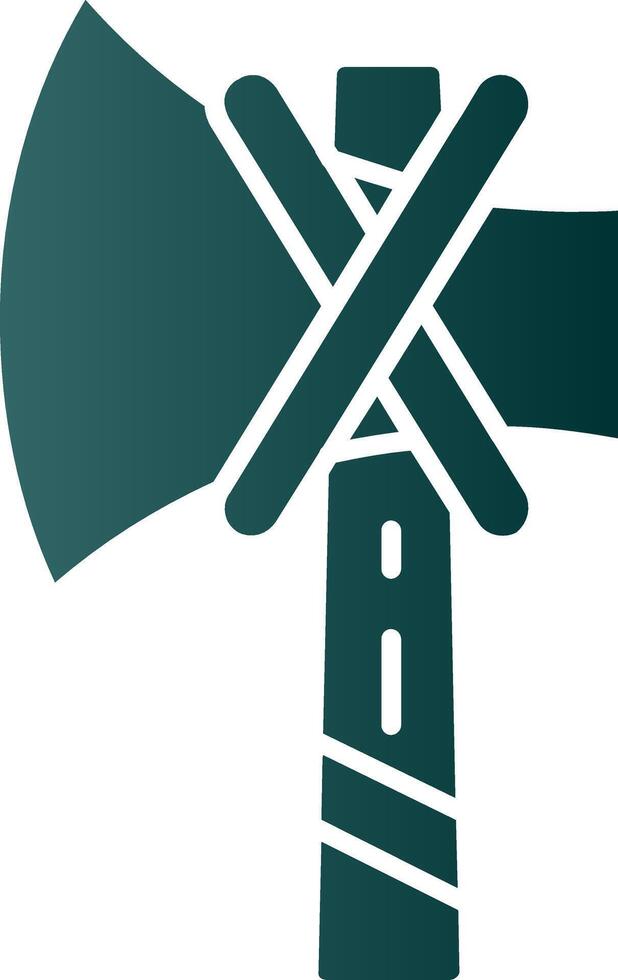Axe Glyph Gradient Green Icon vector