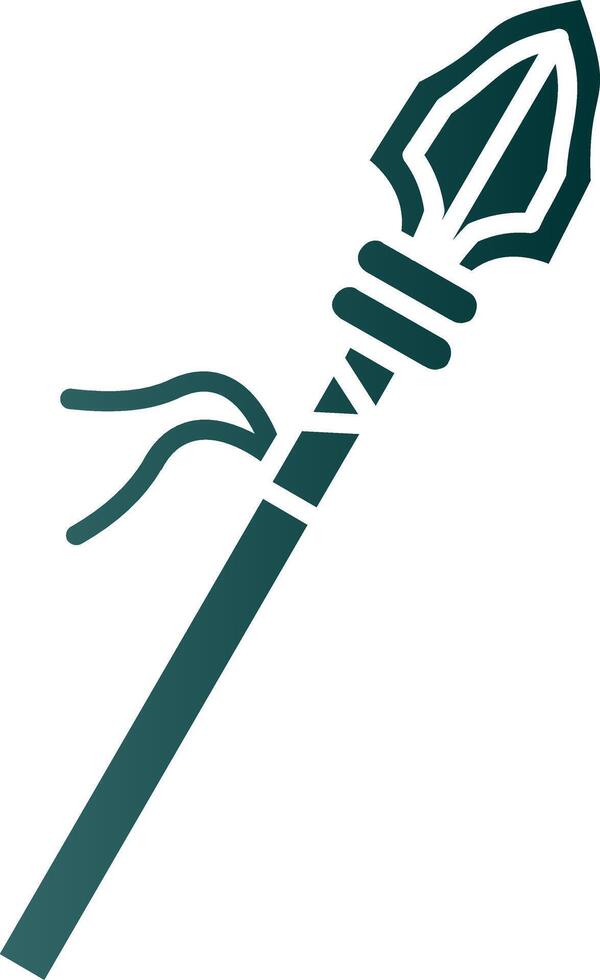 Spear Glyph Gradient Green Icon vector