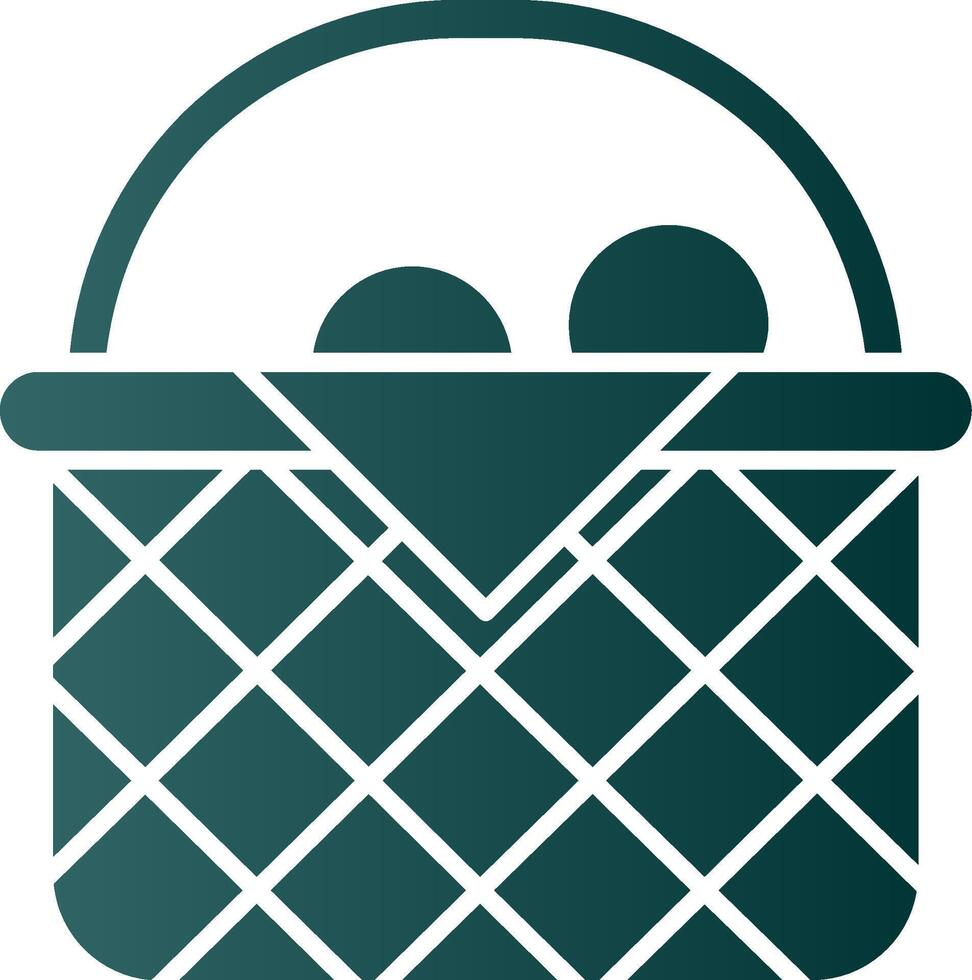 Basket Glyph Gradient Green Icon vector