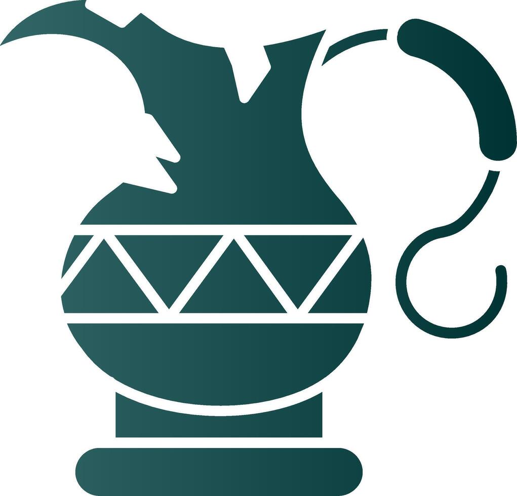 Kettle Glyph Gradient Green Icon vector