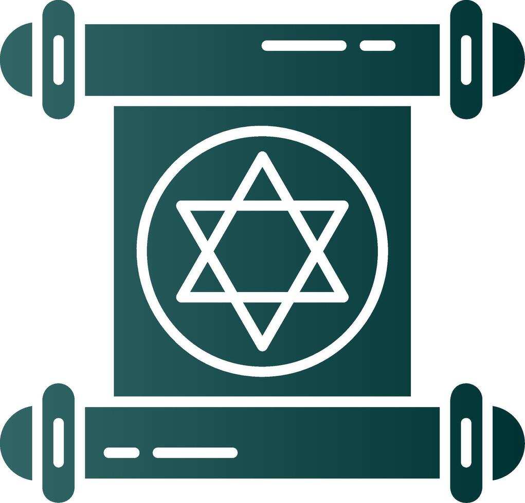 Papyrus Glyph Gradient Green Icon vector