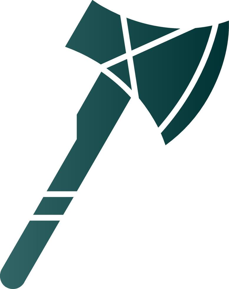 Axe Glyph Gradient Green Icon vector