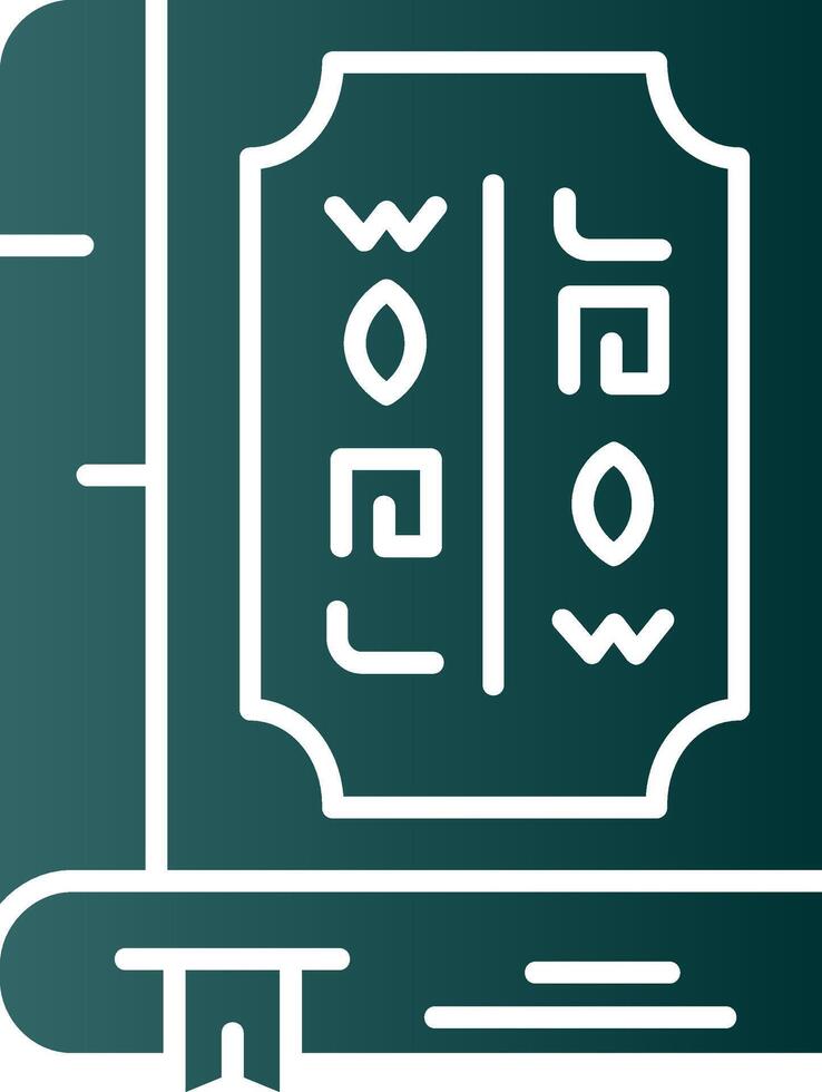 Book Glyph Gradient Green Icon vector