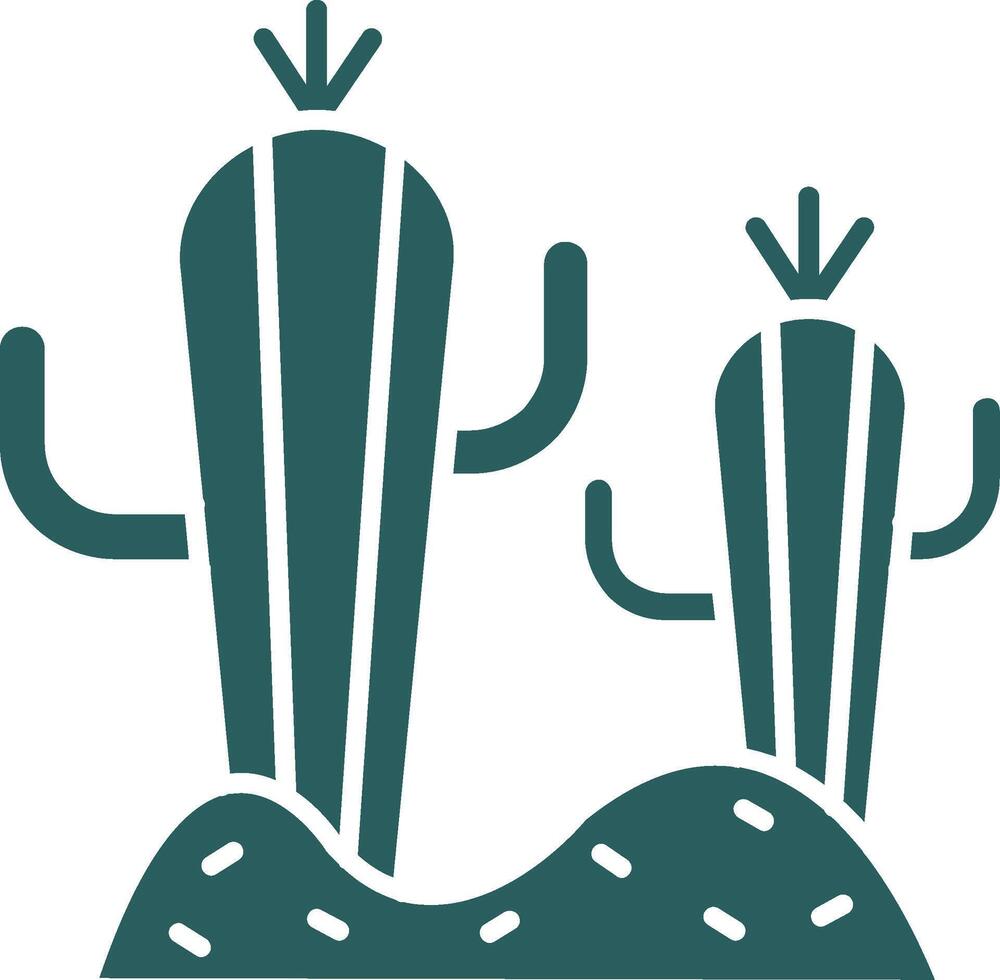 cactus glifo degradado verde icono vector