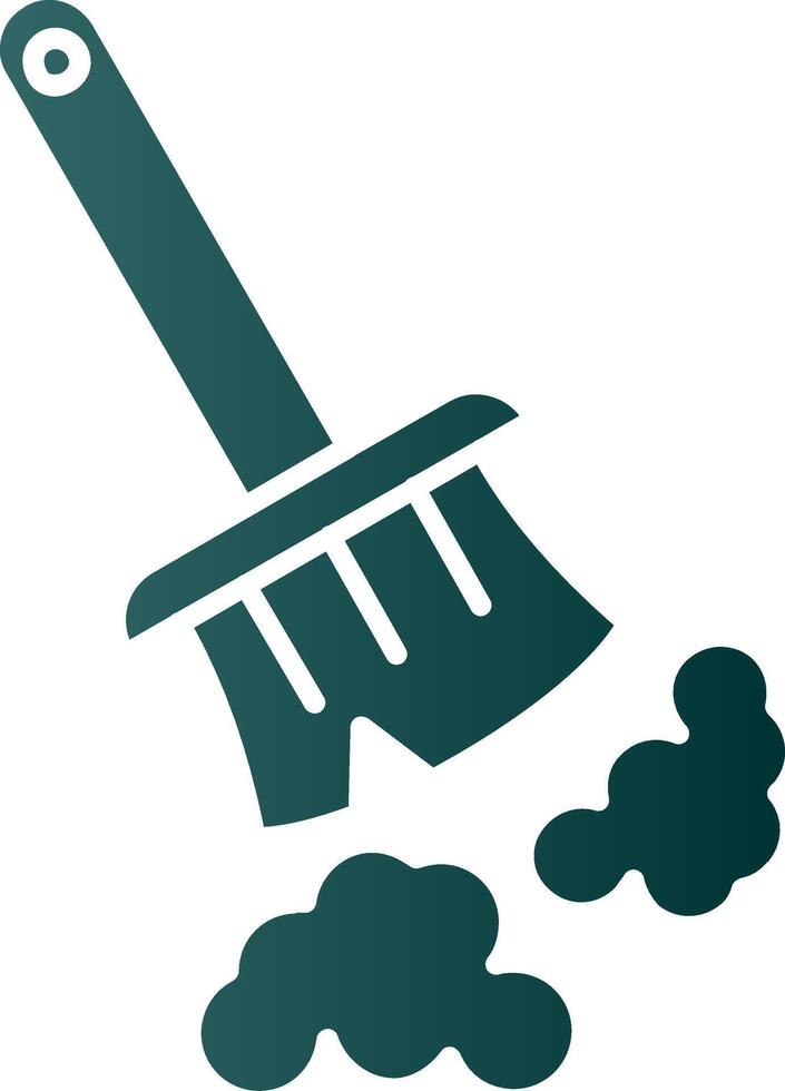 Broom Glyph Gradient Green Icon vector