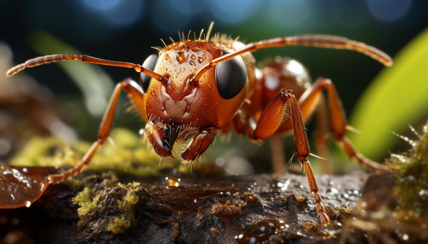 AI generated Small insect close up in nature, macro animal generated by AI photo