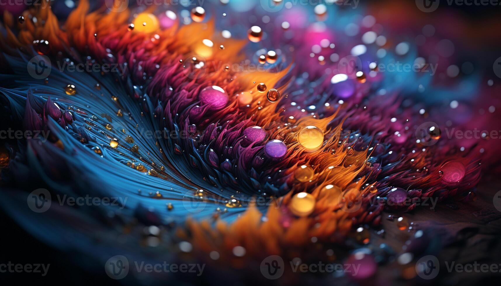 AI generated Vibrant colors of nature in a dewy flower generated by AI photo