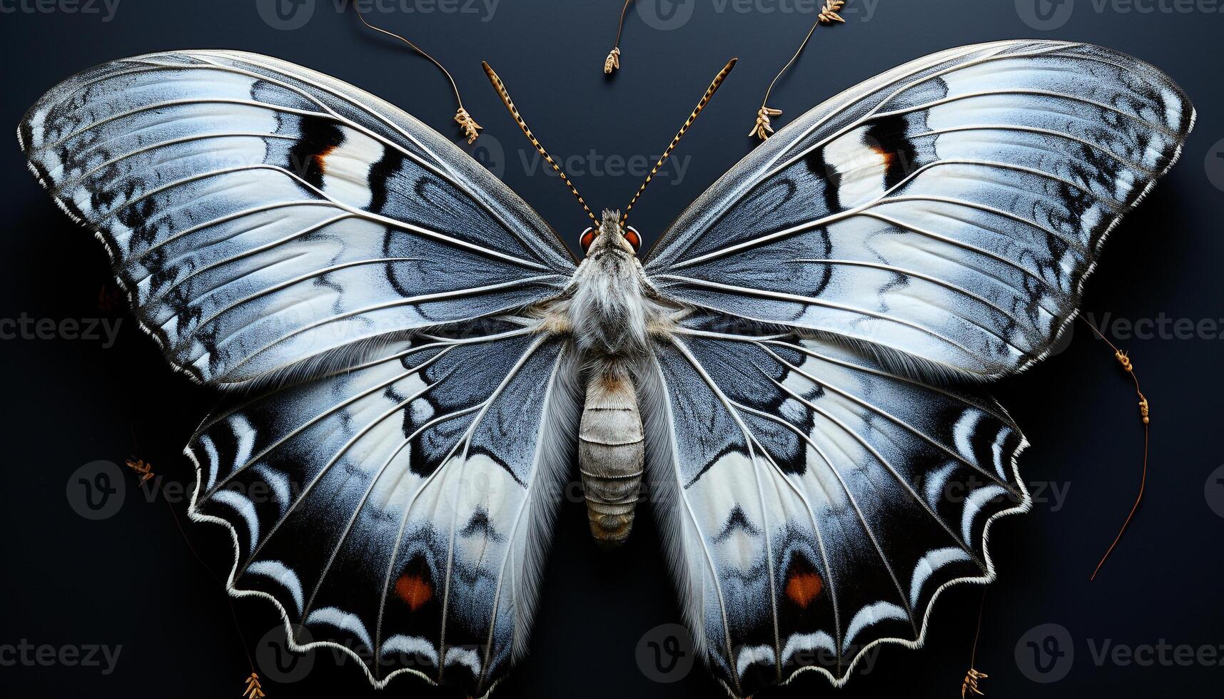 AI generated Butterfly wing, multi colored pattern, flying in nature generated by AI photo