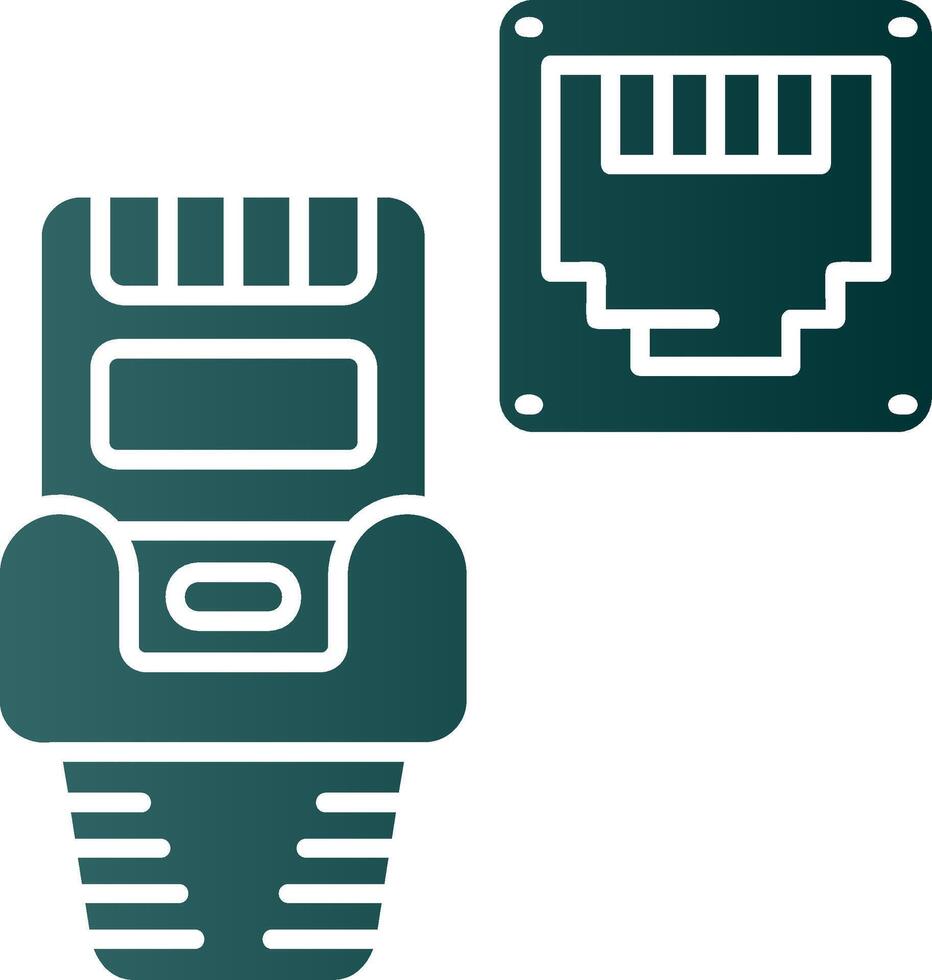 Ethernet Glyph Gradient Green Icon vector