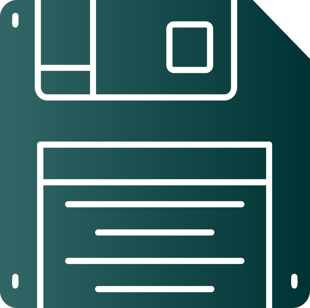 Floppy disk Glyph Gradient Green Icon vector