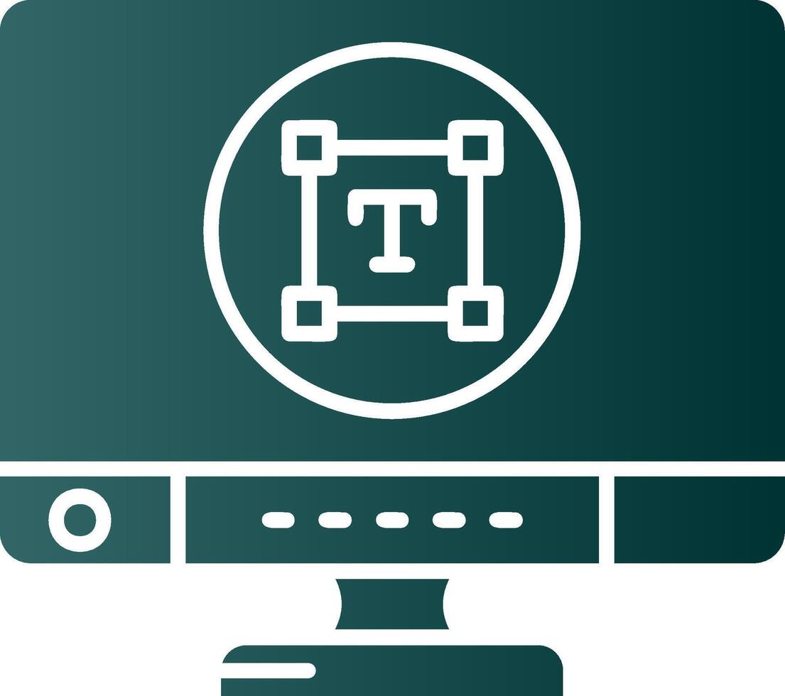 Type Glyph Gradient Green Icon vector