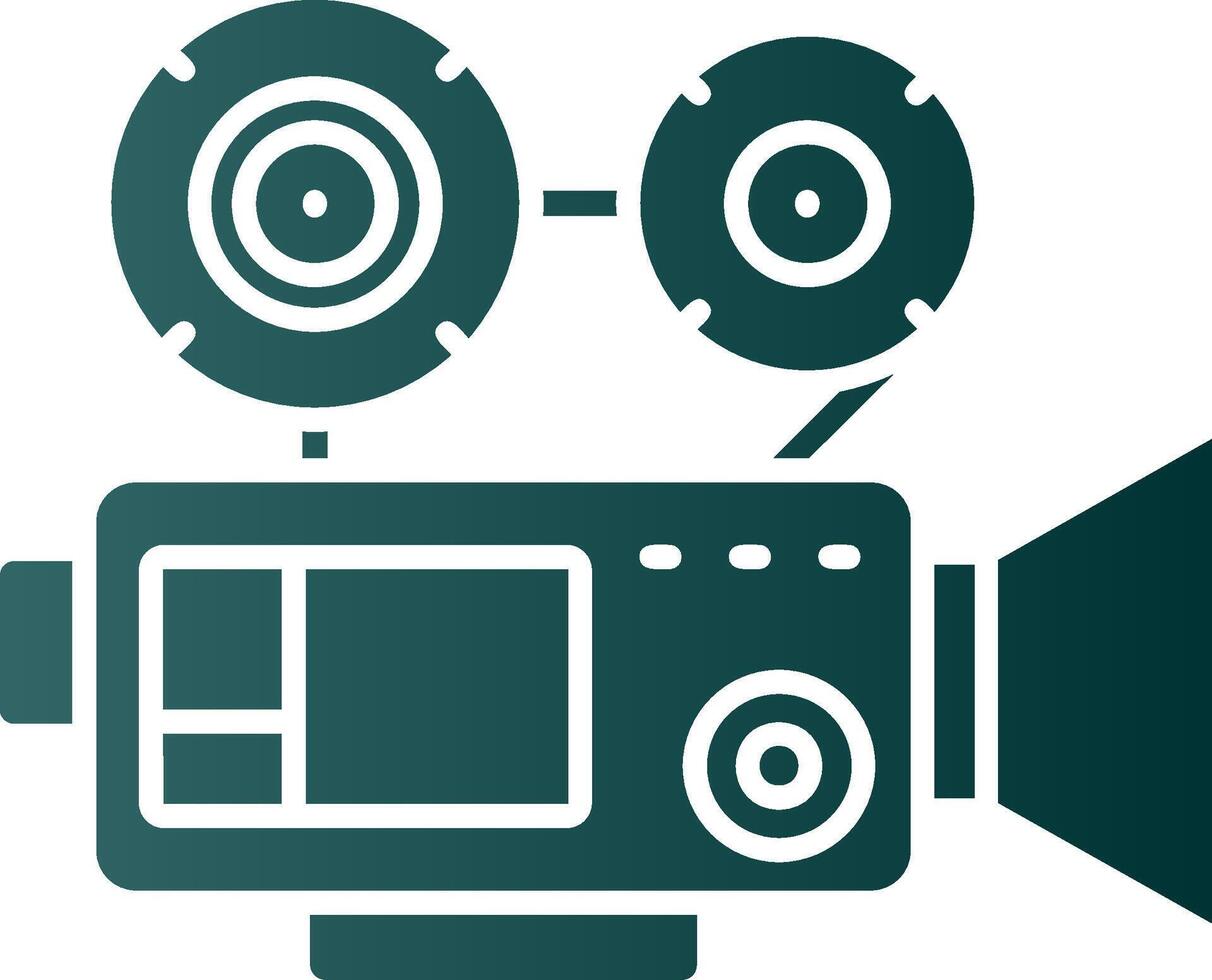 Video camera Glyph Gradient Green Icon vector