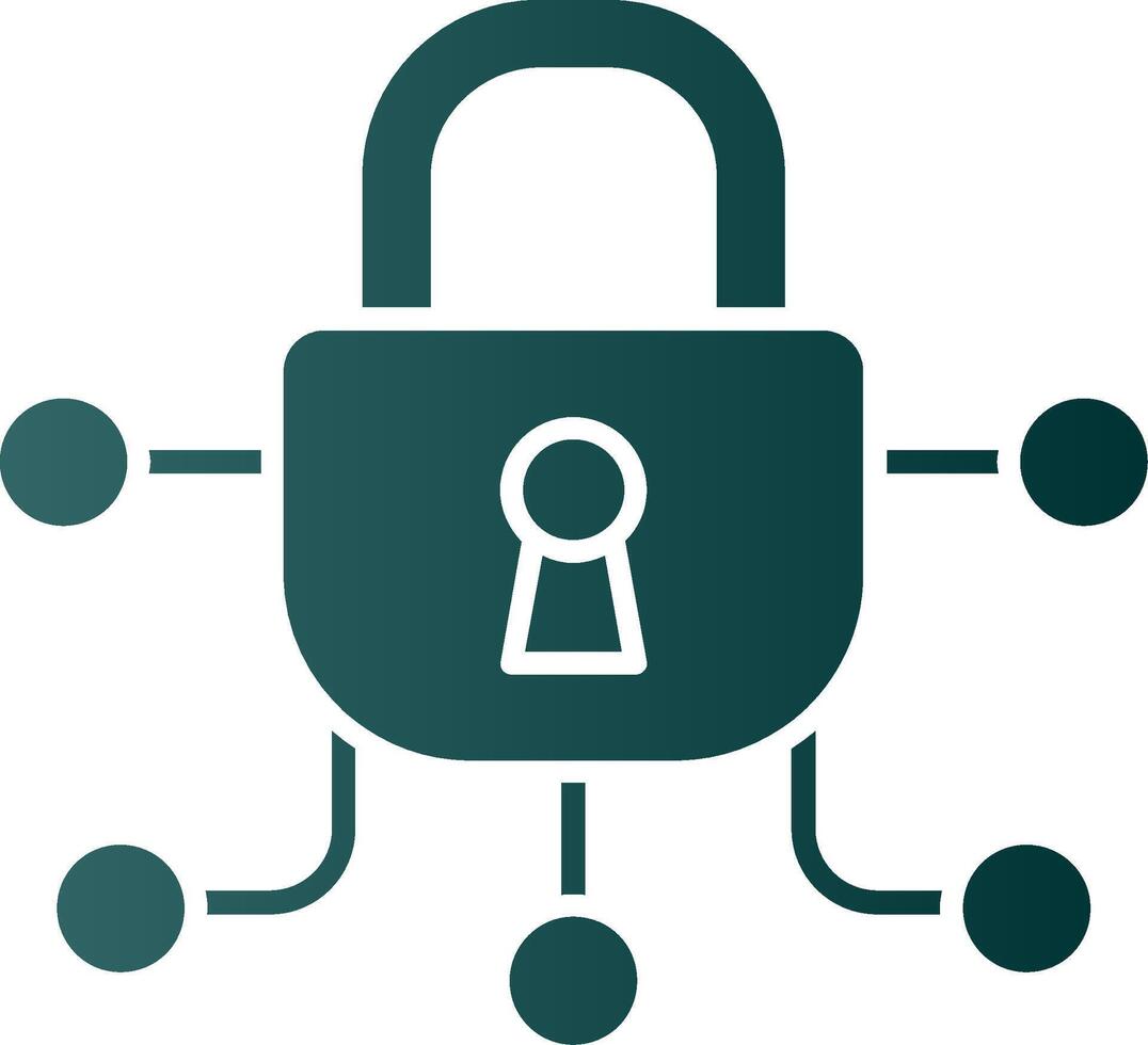 Safe Glyph Gradient Green Icon vector