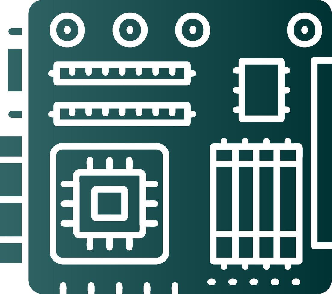Motherboard Glyph Gradient Green Icon vector