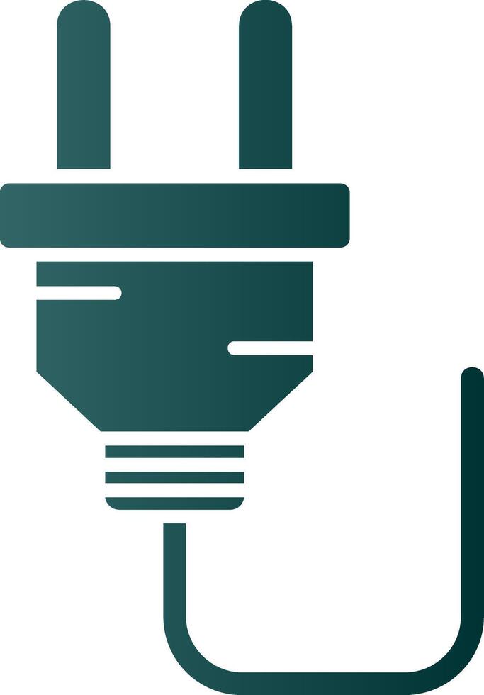 Plug Glyph Gradient Green Icon vector