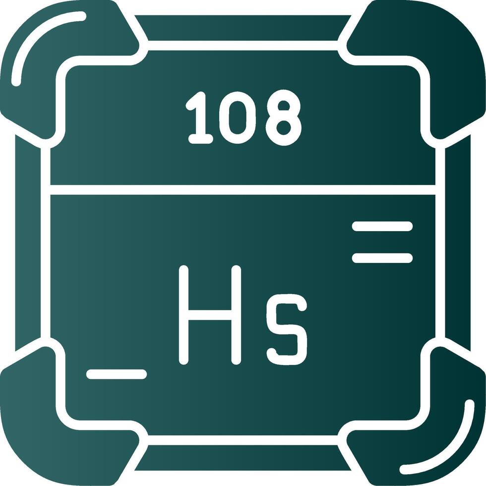 Hassium Glyph Gradient Green Icon vector