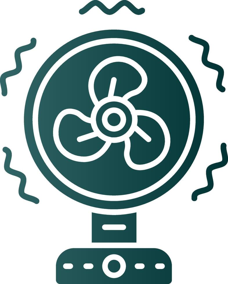 Fan Glyph Gradient Green Icon vector