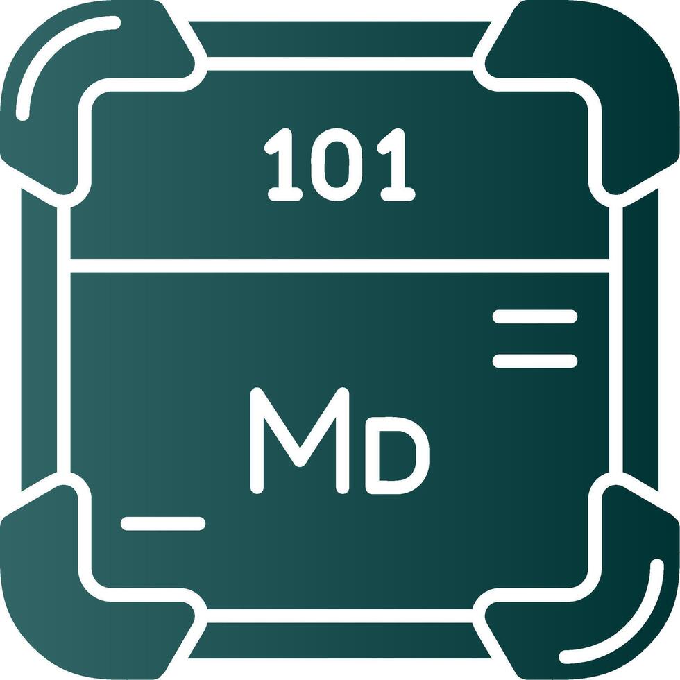 Mendelevium Glyph Gradient Green Icon vector