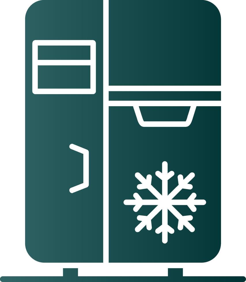 refrigerador glifo degradado verde icono vector