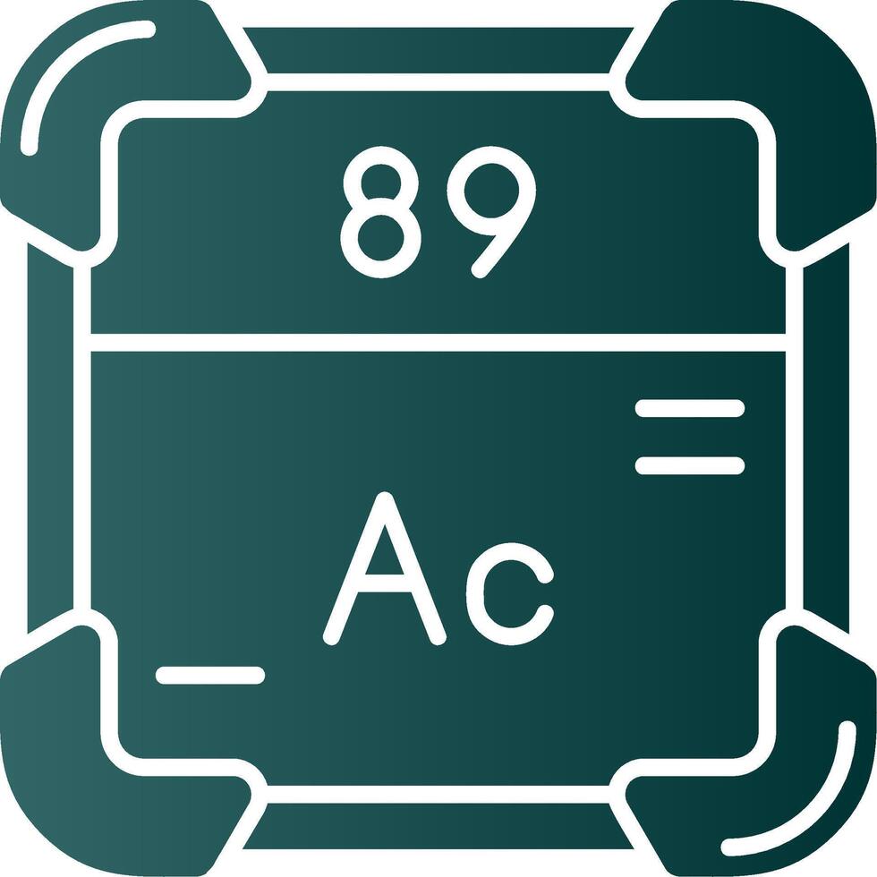 Actinium Glyph Gradient Green Icon vector