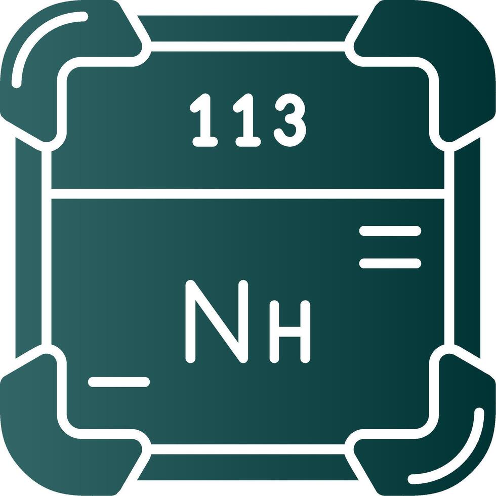 nihonium glifo degradado verde icono vector