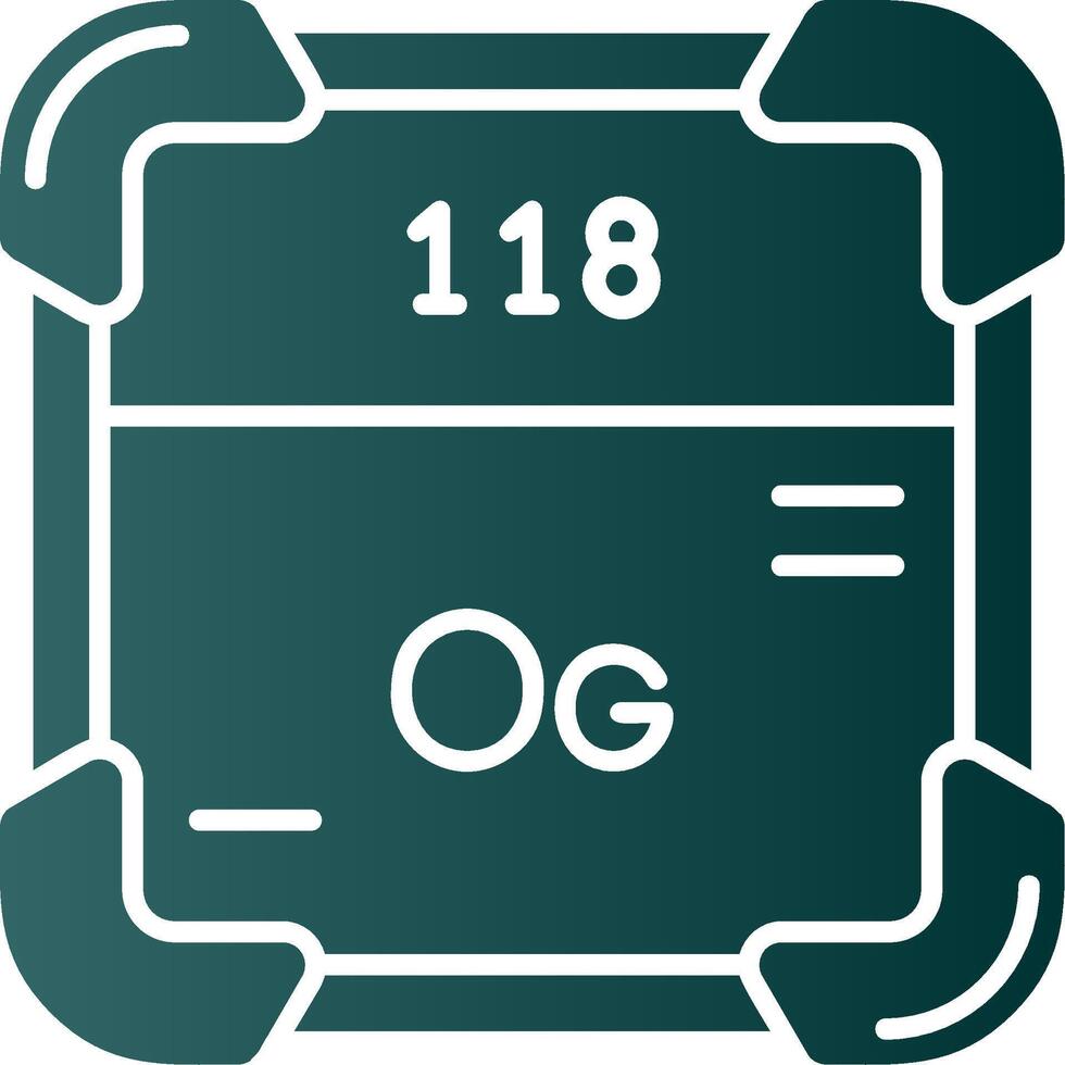 Oganesson Glyph Gradient Green Icon vector