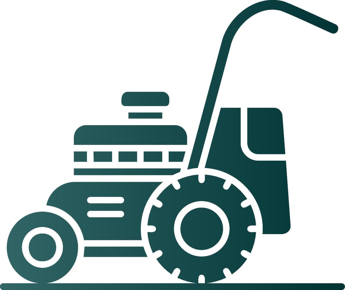 Mower Glyph Gradient Green Icon vector