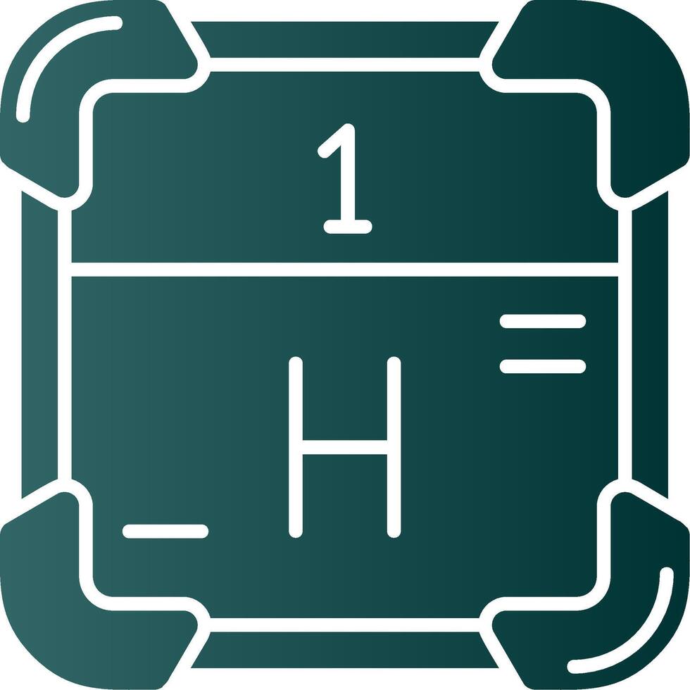 Hydrogen Glyph Gradient Green Icon vector