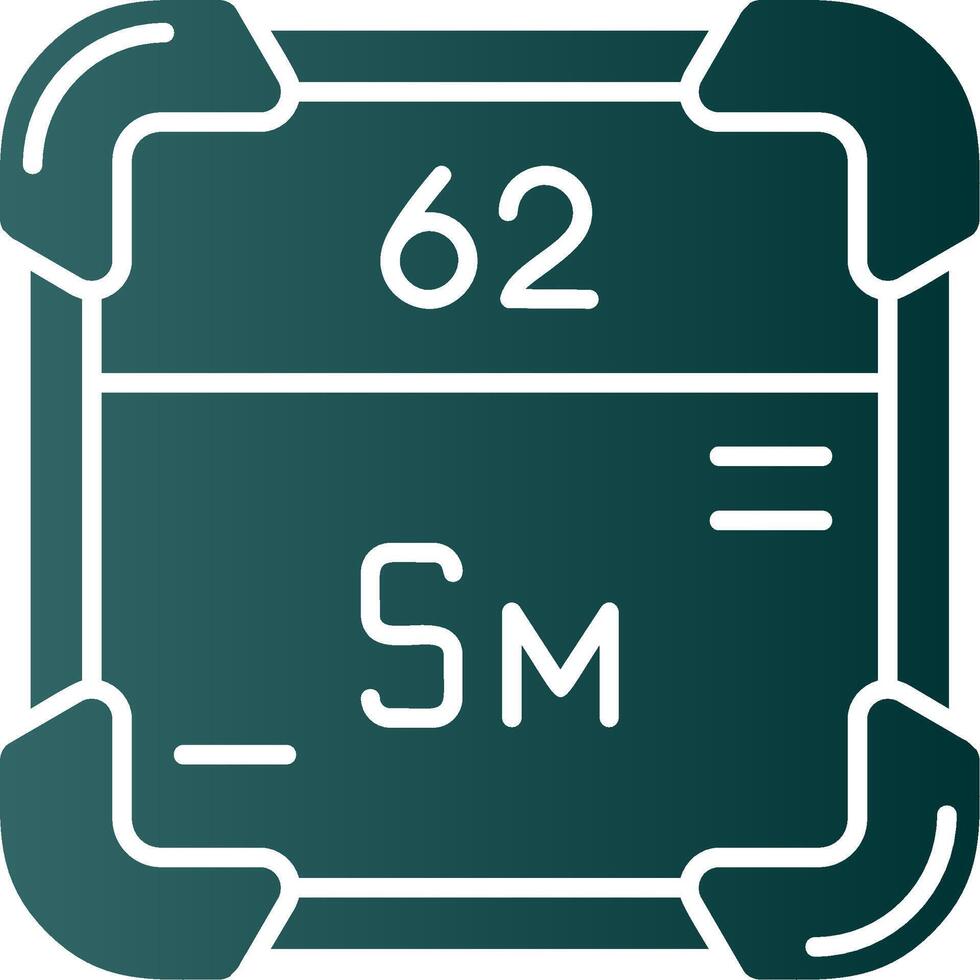 Samarium Glyph Gradient Green Icon vector