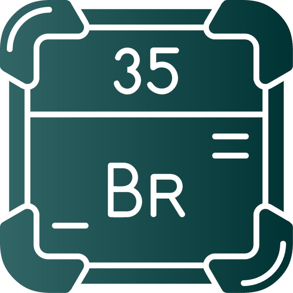 Bromine Glyph Gradient Green Icon vector