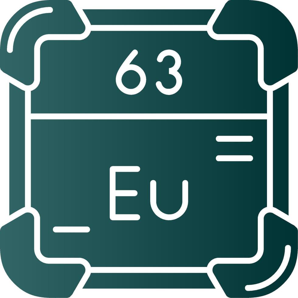 Europium Glyph Gradient Green Icon vector