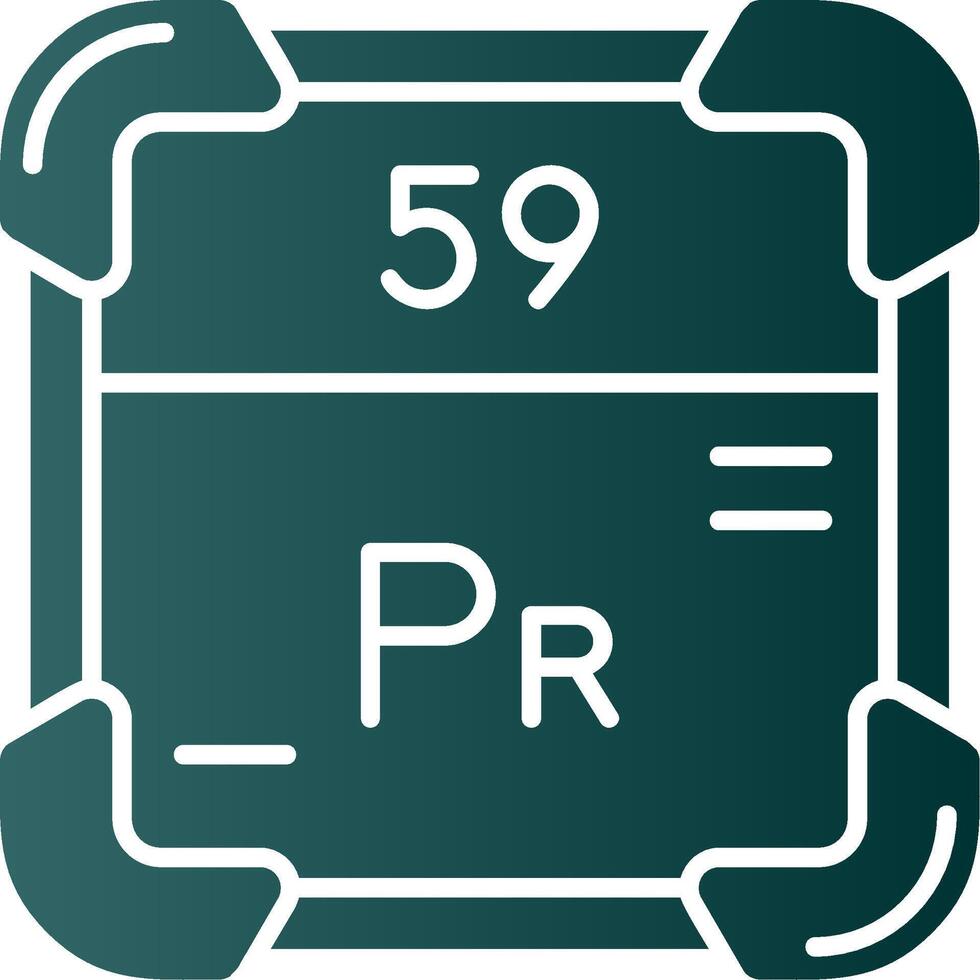 Praseodymium Glyph Gradient Green Icon vector