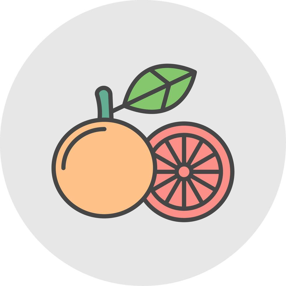 Grapefruit Line Filled Light Circle Icon vector