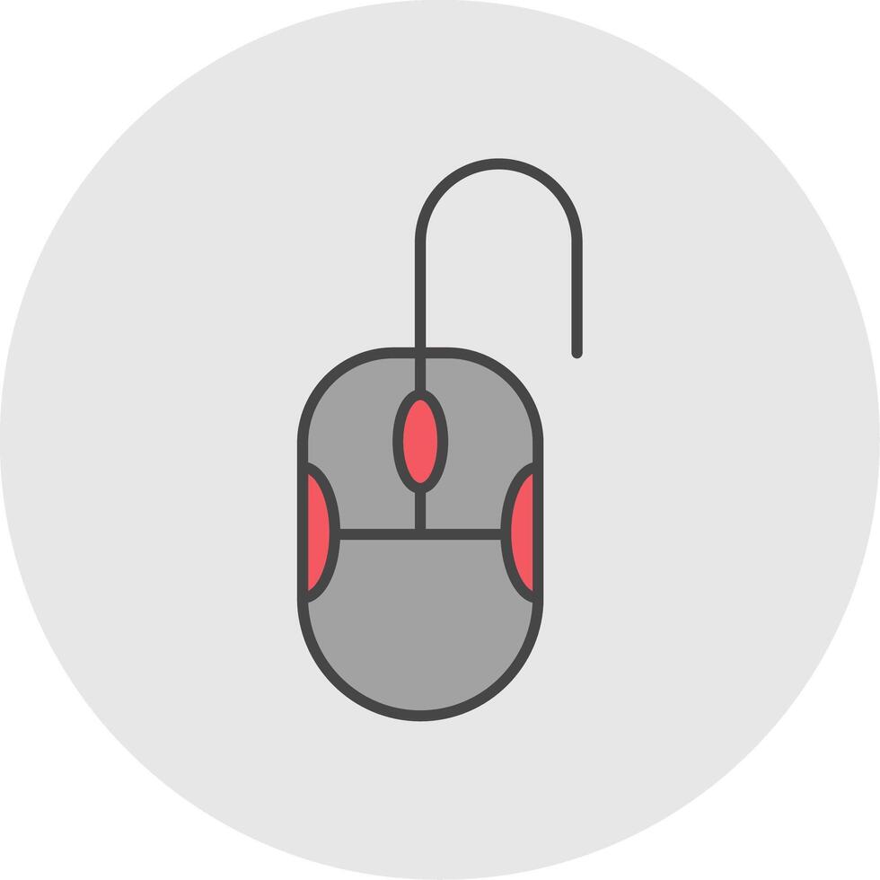 Mouse Line Filled Light Circle Icon vector