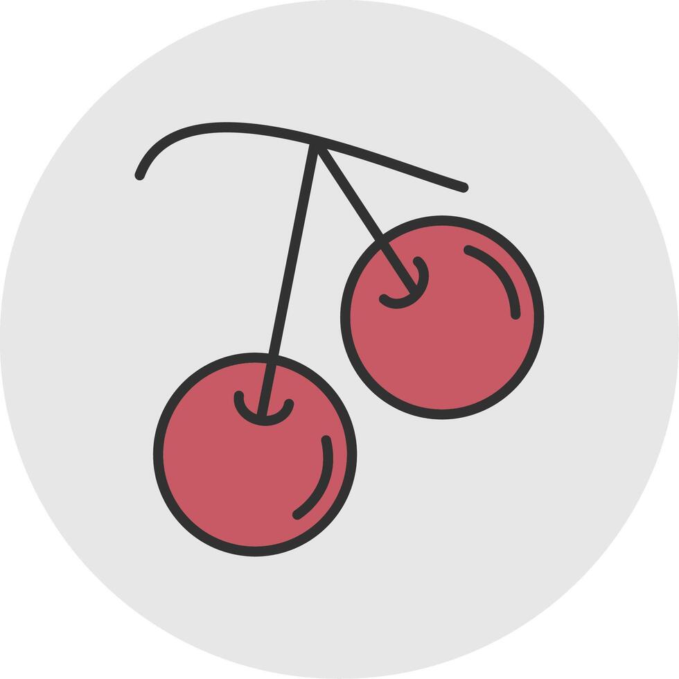 Bing Cherry Line Filled Light Circle Icon vector