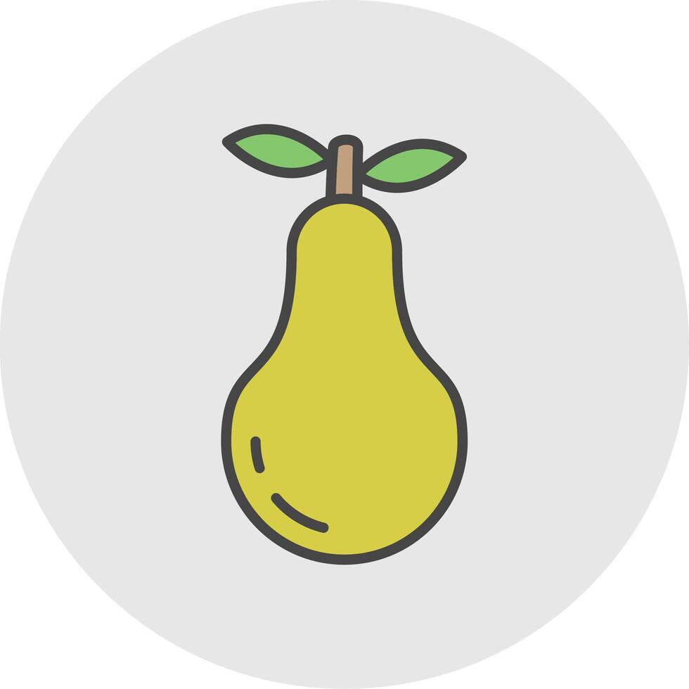 Nashi Pear Line Filled Light Circle Icon vector