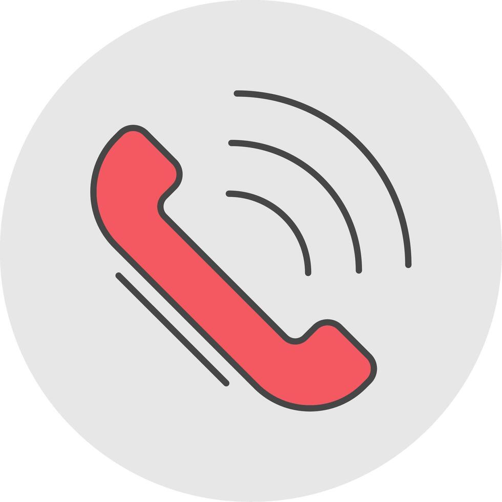 Telephone Line Filled Light Circle Icon vector